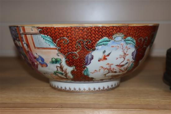 A Chinese famille rose mandarin bowl, Qianlong diameter 26cm